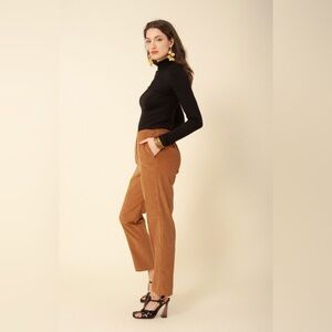 GAP Corduroy Tan Trousers High Rise Pleated Taper Pants with Washwell✨